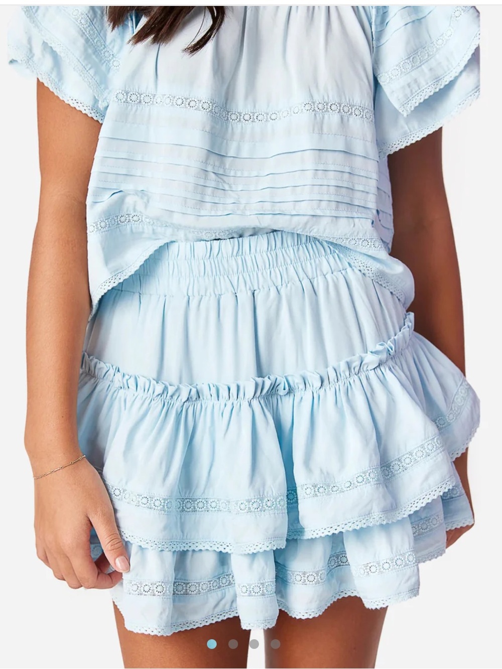 Cake for Dinner Light Blue Ruffled Eyelet Set